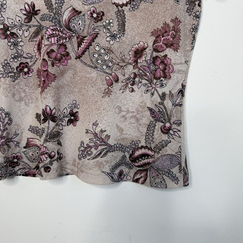 Vintage Womens Fairy Floral Y2k Fitted Sheer Top Sz M Pink Flowers Fairy Grunge — image 3 of 8
